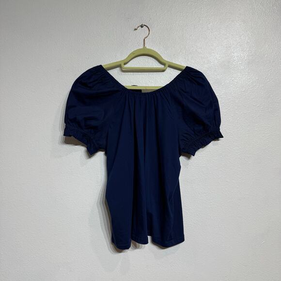 J. Crew Navy Tie Back Blouse Sz M NWT - Picture 2 of 12